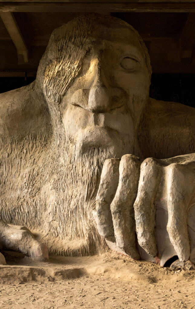outdoor statue in fremont seattle area