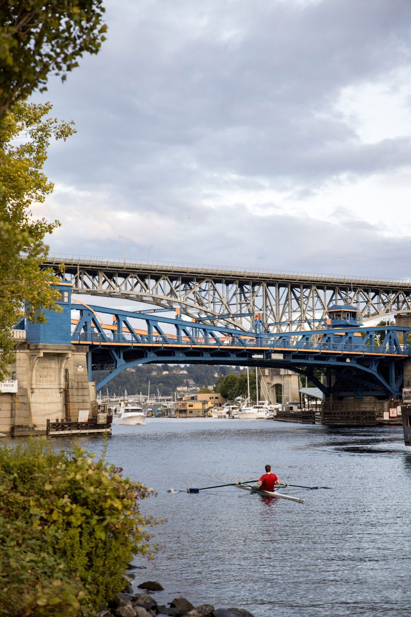Bridge over harbor in Seattle area