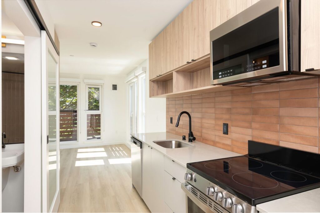 Reed seattle - unit kitchen and living area
