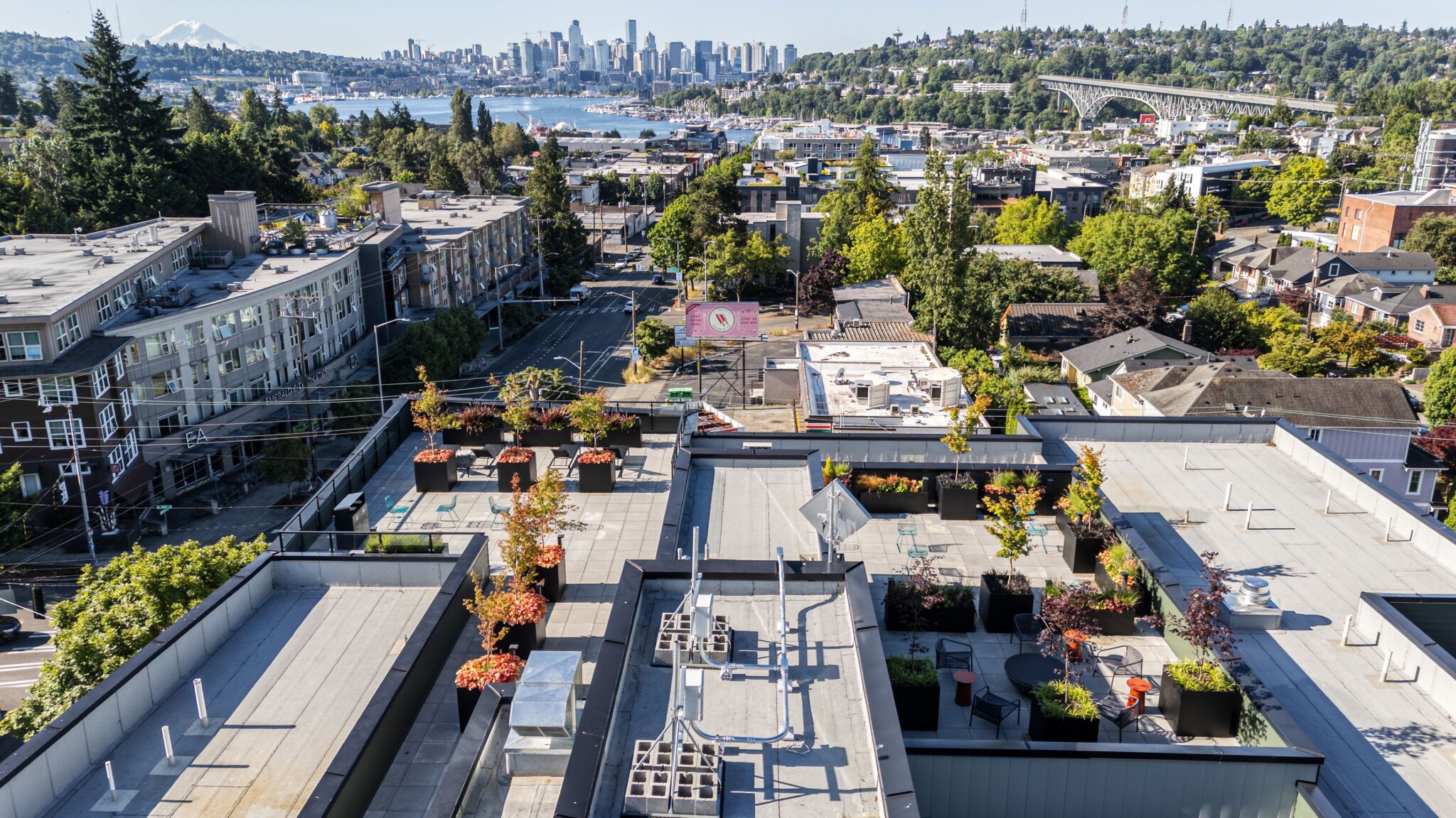 Reed seattle - rooftop deck view from above