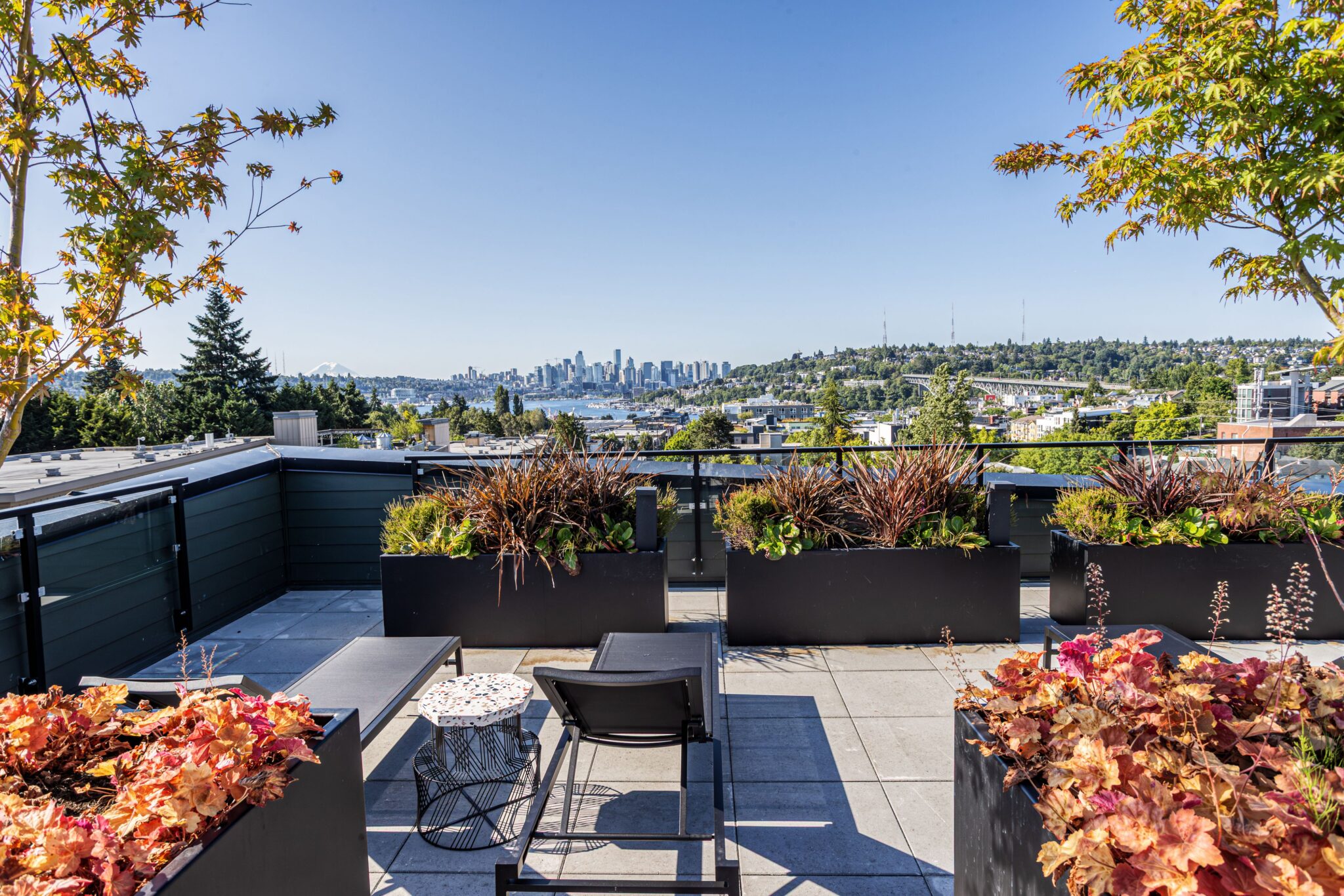 Reed seattle - view from the rooftop deck with sitting area